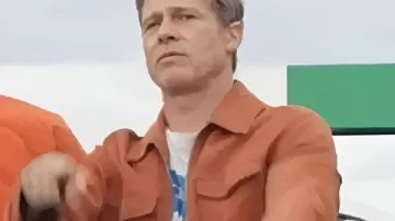 F1 The Movie 2025 Brad Pitt Veste en daim marron