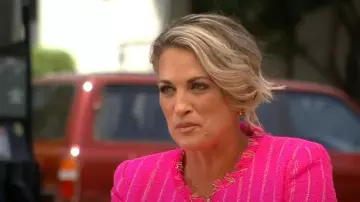 Veste L’Agence Tinlee portée par Jamie Yuccas vue dans CBS Mornings le 25 août 2025