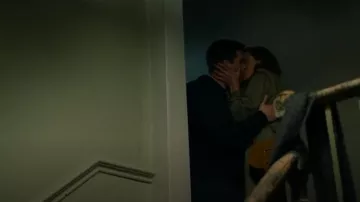 Ba&Sh Brown Suede Buckle Crossbody Bag worn by Saskia Morgan (Sophie Robertson) as seen in Hostage (S01E02)