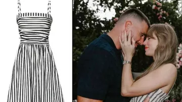 Vestido de compromiso de Taylor Swift de Taylor Swift en Taylor Swift y Travis Kelce ¡COMPROMETIDO!