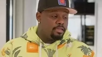 Grand Crew S02 Carl Tart Plant Print Hoodie worn by Sherm Jones (Carl Tart) as seen in Grand Crew (S02E08)