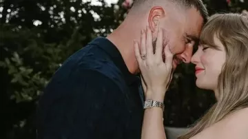 Travis Kelce Engagement Cable Knit Polo Collar Shirt