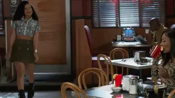 Steve Madden Roland Lug Sole Bootie worn by Eva Thomas (Ambyr Michelle) as seen in Beyond the Gates (S01E117)