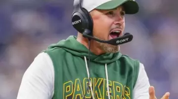 Green Bay Packers Sideline Sleeveless Green Hoodie worn by Matt LaFleur in Packers Daily: Instant Reaction To The Initial 53 Man Roster