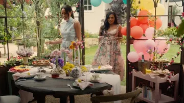 Zimmermann Floral-print Linen and Silk-blend Gauze Midi Dress worn by Mindy Kaling as seen in With Love, Meghan (S01E02)