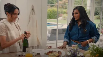 Valentino Garavani VLogo Signature Reversible Leather Belt worn by Mindy Kaling as seen in With Love, Meghan (S01E02)