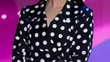 Polka Dot Blazer worn by Actors Sofia Carson in The Today Show 2025 for her new movie ‘My Oxford Year’