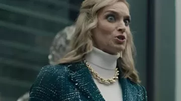 Subir Blazer de tweed verde usado por Ingrid Bannerman (Allegra Rose Edwards) como se ve en Subir (S04E01)