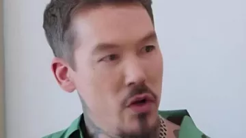 My Lottery Dream Home Lunar Print Shirt worn by Self - Host (David Bromstad) as seen in My Lottery Dream Home (S18)