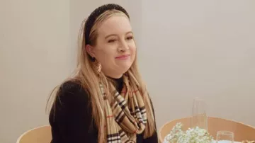 Burberry Giant Check Wool Silk Gauze Scarf worn by Elizabeth as seen in 90 Day Fiancé: Happily Ever After (S09E06)