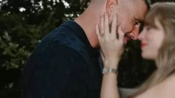 Travis Kelce Engagement 2025 Cable Knit Polo Collar Shirt