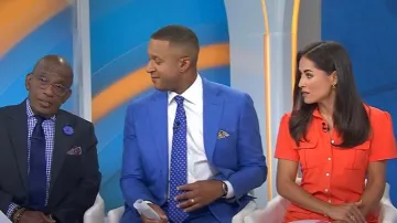 Vestido camisero Cinq a Sept Jamie usado por Kaylee Hartung como se ve en Today el 27 de agosto de 2025