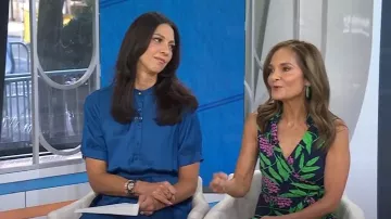 Flora Bea NYC Robe en soie florale verte portée par Joy Bauer comme on le voit dans Today le 27 août 2025