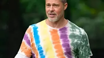 Brad Pitt The Tonight Show avec Jimmy Fallon 2025 Chemise multicolore