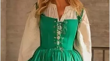 Green Corset Midi Dress worn by Carrie Bradshaw (Sarah Jessica Parker) in TV Series And Just Like That S03