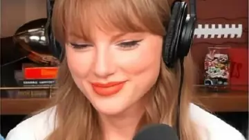 New Heights Podcast Shirt worn by Taylor Swift in Taylor Swift on Reclaiming Her Masters, Wrapping The Eras Tour, and The Life of a Showgirl | NHTV