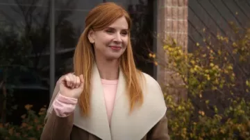 Soia & Kyo Bridgette U Double Face Wool Wrap Coat worn by Katherine Walter (Sarah Rafferty) as seen in My Life with the Walter Boys (S02E10)