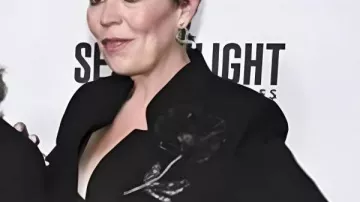 Good Morning America 2025 Olivia Colman Embellished Flower Blazer