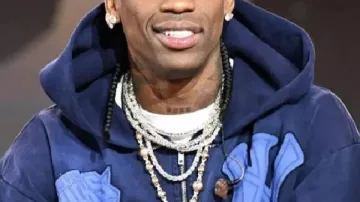 Sudadera con capucha azul Fanatics Fest NYC 2025 de Travis Scott