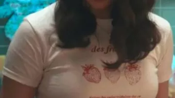 Strawberry T-Shirt worn by Alex Rose (Sofia Carson) in Film The Life List 2025