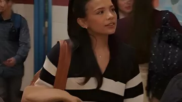 My Life With The Walter Boys Black & White Knit Dress worn by Jackie Howard (Nikki Rodriguez) as seen in My Life with the Walter Boys (S02E01)