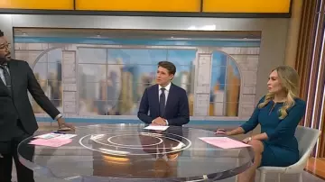 Nora Gardner Daphne 3/4 Sleeve Dress worn by Kelly O'Grady as seen in CBS Mornings on August 28, 2025