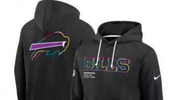 Sudadera con capucha negra Crucial Catch de los Buffalo Bills usada por Dabney Coleman como se ve en Buffalo Bill