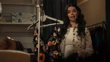 Ganni Floral Print Organza Shirt worn by Grace (Ellie O'Brien) as seen in My Life with the Walter Boys (S02E05)