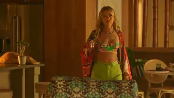 Luli Fama Positano Square Neck Corset Top worn by Eve Stripling (Meredith Hagner) as seen in Bad Monkey (S01E08)