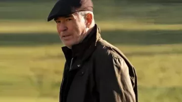 Pierce Brosnan MobLand S01 Brown Cotton Jacket worn by Conrad Harrigan (Pierce Brosnan) in MobLand (S01)