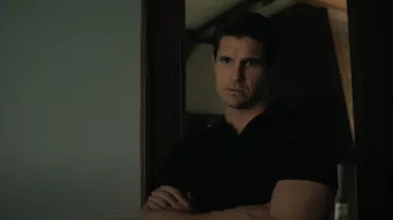 Reiss Duchie Merino Wool Open Collar Polo Shirt worn by Nathan Brown (Robbie Amell) as seen in Upload (S04E02)