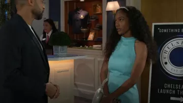 Mini vestido Elliatt Gabi en Aqua usado por Samantha Richardson (Najah Jackson) como se ve en Beyond the Gates (S01E119)