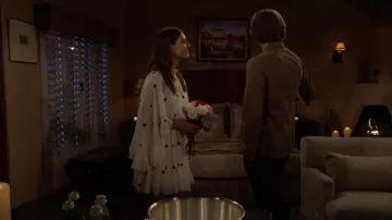 Mare Mare Embroidered Chiffon Cape Swing Mini Dress worn by  Electra Forrester(Laneya Grace) as seen in The Bold and the Beautiful on August 29, 2025