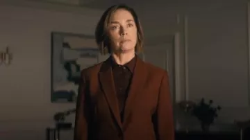 Theory Etiennette B Good Wool Suit Jacket worn by Samantha 'Sinatra' Redmond (Julianne Nicholson) as seen in Paradise (S01E03)