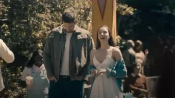 Zara Bow Trim Gabardine Mini Dress worn by Jane Driscoll (Nicole Brydon Bloom) as seen in Paradise (S01E04)