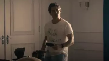 101shirts Wildcat Shirt worn by President Cal Bradford (James Marsden) as seen in Paradise (S01E05)