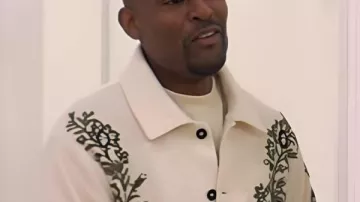 Celebs Go Dating S14 Paul C Brunson Leaf Embroidered Jacket