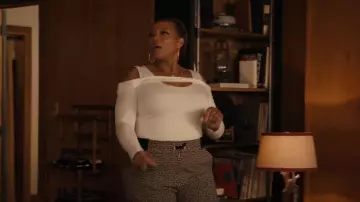 Balmain Monogram Jacquard Drawstring Waistband Track Pants worn by Robyn McCall (Queen Latifah) as seen in The Equalizer (S05E18)