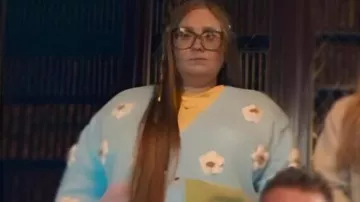 The Inheritance Frog Print Cardigan worn by (Hannah Waddingham) as seen in The Inheritance (S01E01)