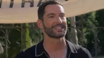 The Thursday Murder Club Knitted Shirt worn by Jason (Tom Ellis) as seen in The Thursday Murder Club