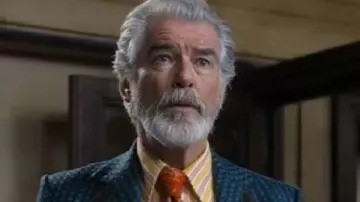 The Thursday Murder Club Blue Blazer worn by Ron (Pierce Brosnan) as seen in The Thursday Murder Club