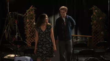 Scotch and Soda Black Dandelion Floral V Neck Sleeveless Dress worn by Erin (Alisha Newton) as seen in My Life with the Walter Boys (S02E02)