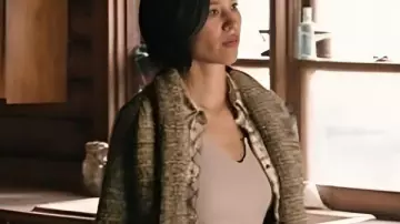 Yellowstone S05 Kelsey Asbille Cardigan worn by Monica Dutton (Kelsey Chow) in Yellowstone (S05)