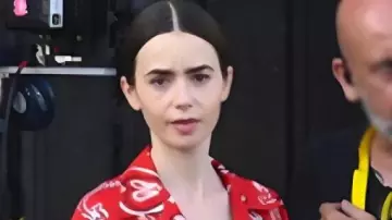 Emily In Paris Red Paisley Shirt worn by Emily Cooper (Lily Collins) as seen in Emily in Paris (S05)