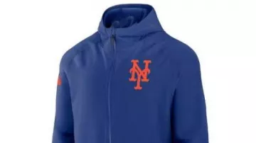 Chaqueta con capucha azul auténtica y auténtica de los New York Mets