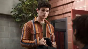 Ca by kato The Brace Loose Weave Stripe Baja Brown worn by Alex Walter (Ashby Gentry) as seen in My Life with the Walter Boys (S02E08)