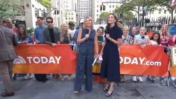 Dolce & Gabbana Keira Floral Ankle Strap Platform Sandal worn by Savannah Guthrie as seen in Today on September 2, 2025