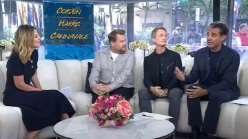 Scanlan Theodore Crepe Knit Poppy Shirt Dress worn by Savannah Guthrie as seen in Today on September 2, 2025