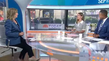 Veste Veronica Beard Long & Lean Dickey portée par Christine Romans comme on le voit dans Today le 3 septembre 2025