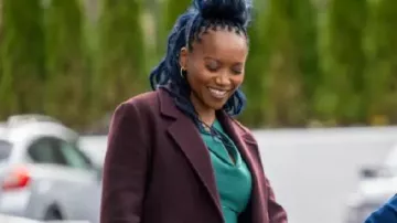 The Fall and Rise of Reggie Dinkins Erika Alexander Long Coat worn by Monica (Erika Alexander) as seen in The Fall and Rise of Reggie Dinkins (S01)